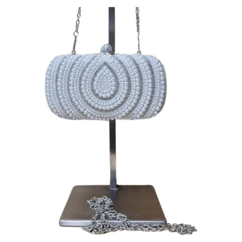 Strieborná luxusná spoločenská kabelka LOREN John-C