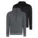 DOUBLE SET V4011 DEWBERRY MEN'S HOODED SWEATSHIRT-BLACK-ANTHRACITE