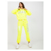 Fluo yellow two-piece sweatshirt set with print