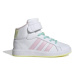 Dievčenská rekreačná obuv ADIDAS Grand Court Mid cloud white clear pink ice yellow