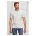 ALTINYILDIZ CLASSICS Men's White Slim Fit Slim Fit Crew Neck Cotton Jacquard T-Shirt.