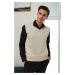 90829 Dewberry V Neck Sleeveless Knit Mens Sweater-STONE