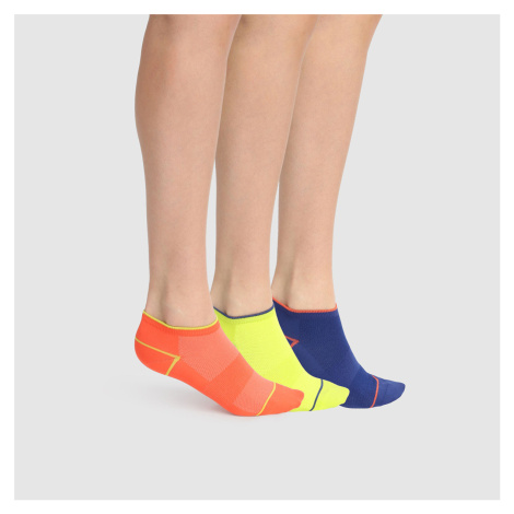 DIM SPORT IN-SHOE X-TEMP 3x - Dámske športové ponožky 3 páry - tmavo modrá - oranžová - svetlo z