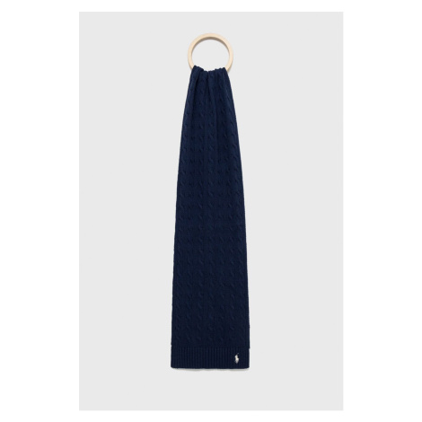 Bavlnený šál Polo Ralph Lauren tmavomodrá farba, jednofarebný