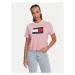 Tommy Jeans Tričko Flag DW0DW18629 Ružová Boxy Fit