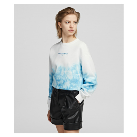 Mikina Karl Lagerfeld Tie-Dye Logo Sweatshirt Modrá