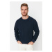 Trendyol Navy Blue Regular/Normal Cut Fleece Warm Sweatshirt