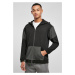 Oversized Patch Zip Hoody Black/Charcoal