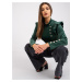 Dark green velour blouse with Capri ruffles