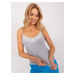 Grey ribbed top with lace SUBLEVEL tank top SUBLEVEL