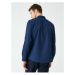 Koton Men's Navy Blue Classic Collar Basic Long Sleeve Shirt