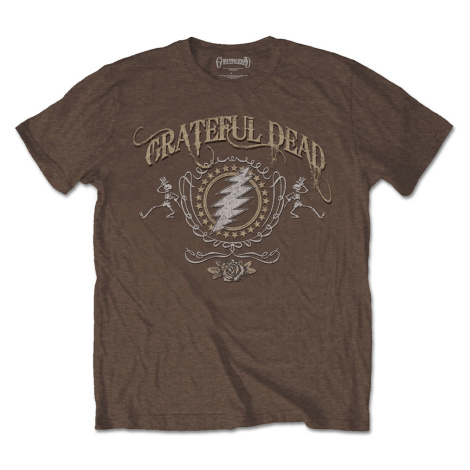 Grateful Dead tričko Bolt Hnedá