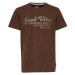 BLEND REGULAR FIT Pánske tričko, hnedá, veľkosť