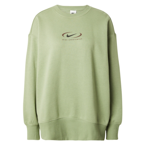 Nike Sportswear Mikina 'Swoosh'  zelená / čierna