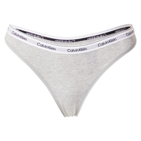 Calvin Klein Underwear Tangá  sivá melírovaná / čierna / biela