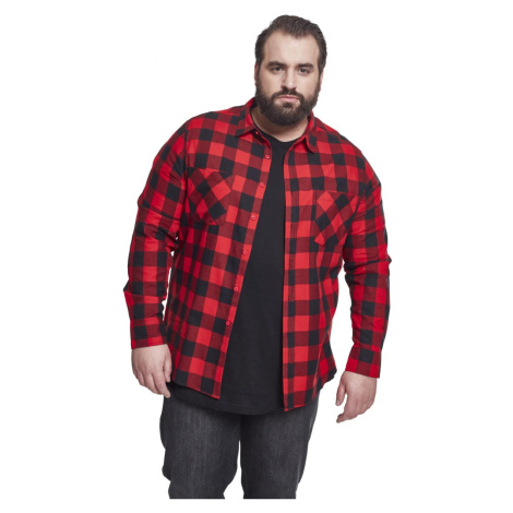 Kockovaná flanelová košeľa čierna/červená Urban Classics
