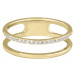 Troli Dvojitý minimalistický prsteň z ocele Gold 60 mm