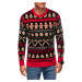 Edoti Men's Christmas Norwegian gingerbread sweater - black and brown