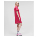 Šaty Karl Lagerfeld Lace Insert Jersey Dress Ružová
