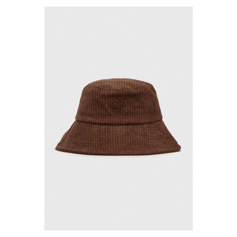 Štruksový klobúk Roxy hnedá farba