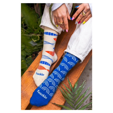 Béžovo-modré ponožky Rybana Fusakle