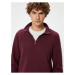 Koton Half Zipper Collar Raised Cotton Blend Long Sleeve Sweatshirt