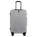 SIVÁ 4DIELNA SADA ŠKRUPINOVÝCH KUFROV SWAN SN120-4, SET OF 4 SUITCASES (L, M, S, XS) WINGS ABS+,