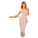 Elegantní dámské midi šaty v barvě lila s volánkem model 5943396 XL - numoco