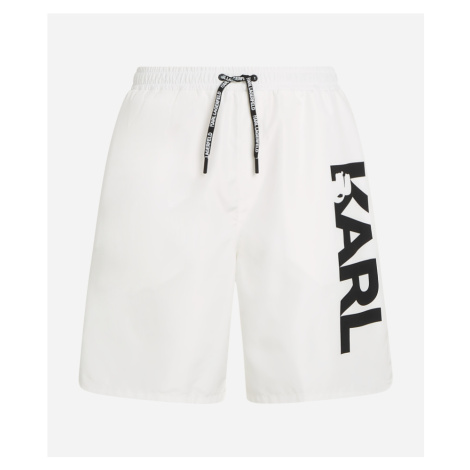 Plavky Karl Lagerfeld Karl Logo Long Boardshorts Biela