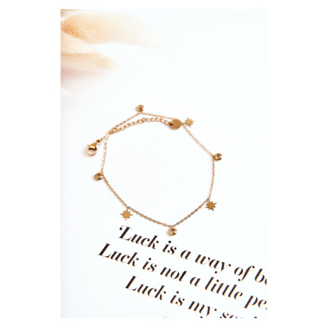 Leg bracelet with Stars and golden rhinestones