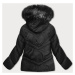 Čierna dámska zimná bunda s kapucňou (5M738-392)