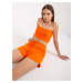 Basic Orange High-Waisted Sweatshirt Shorts by RUE PARIS