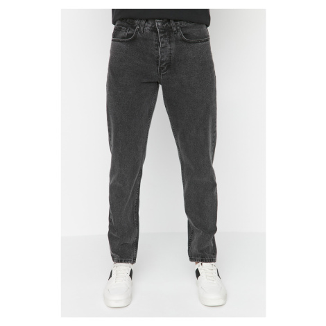 Trendyol antracitové džínsy Essential Fit Denim nohavice
