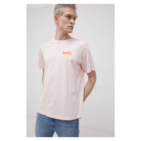 Bavlnené tričko Levi's ružová farba, jednofarebné Levi´s