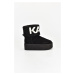 Snehule Karl Lagerfeld Karl Logo Ankle Boot Black Suede & Textile