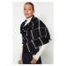 Trendyol Black Checkered Soft Textured Scarf