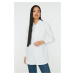 Trendyol White Woven Cotton Shirt with Hidden Pocket