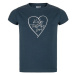 Girls' cotton T-shirt Kilpi ALBION-JG NAVY BLUE
