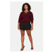 Trendyol Curve Claret Red Cross-Brit Knitwear Sweater