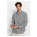 Trendyol Gray Regular Fit 100% Cotton Linen Look Shirt