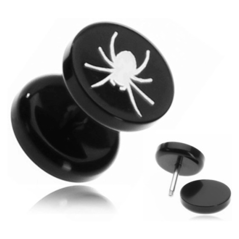 Fake piercing do ucha z akrylu - pavúk v čiernom kruhu