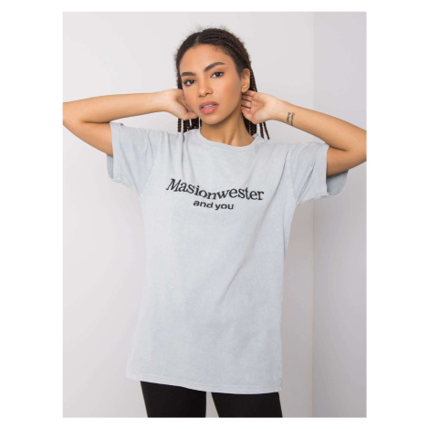 Grey T-shirt with Michelle RUE PARIS inscription