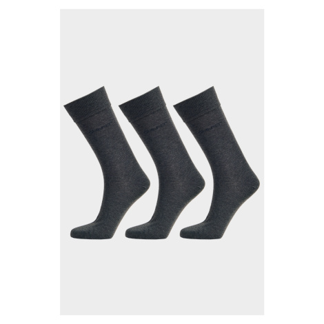 PONOŽKY GANT MERCERIZED COTTON SOCKS 3-PACK CHARCOAL MELANGE