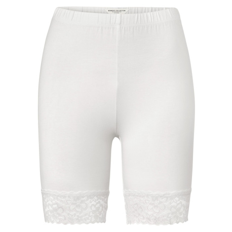 Cyklistické šortky s čipkovým lemom, biele