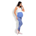 Tehotenské legíny s brušným panelom JEANS LOOK v modrej farbe