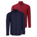 DOUBLE SET G721 DEWBERRY MEN'S SHIRT-BURGUNDY-NAVY