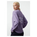 Trendyol Lilac Front and Back Printed Washed/Faded Effect Oversize/Wide Pattern Knitted Sweatshi