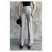 80272 Dewbery High Waist Slim Fit Wide Leg Pants-GREY