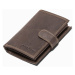 Hnedá vertikálna kožená peňaženka na patentku A091