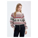 DEFACTO Regular Fit Patterned Half Turtleneck Sweater